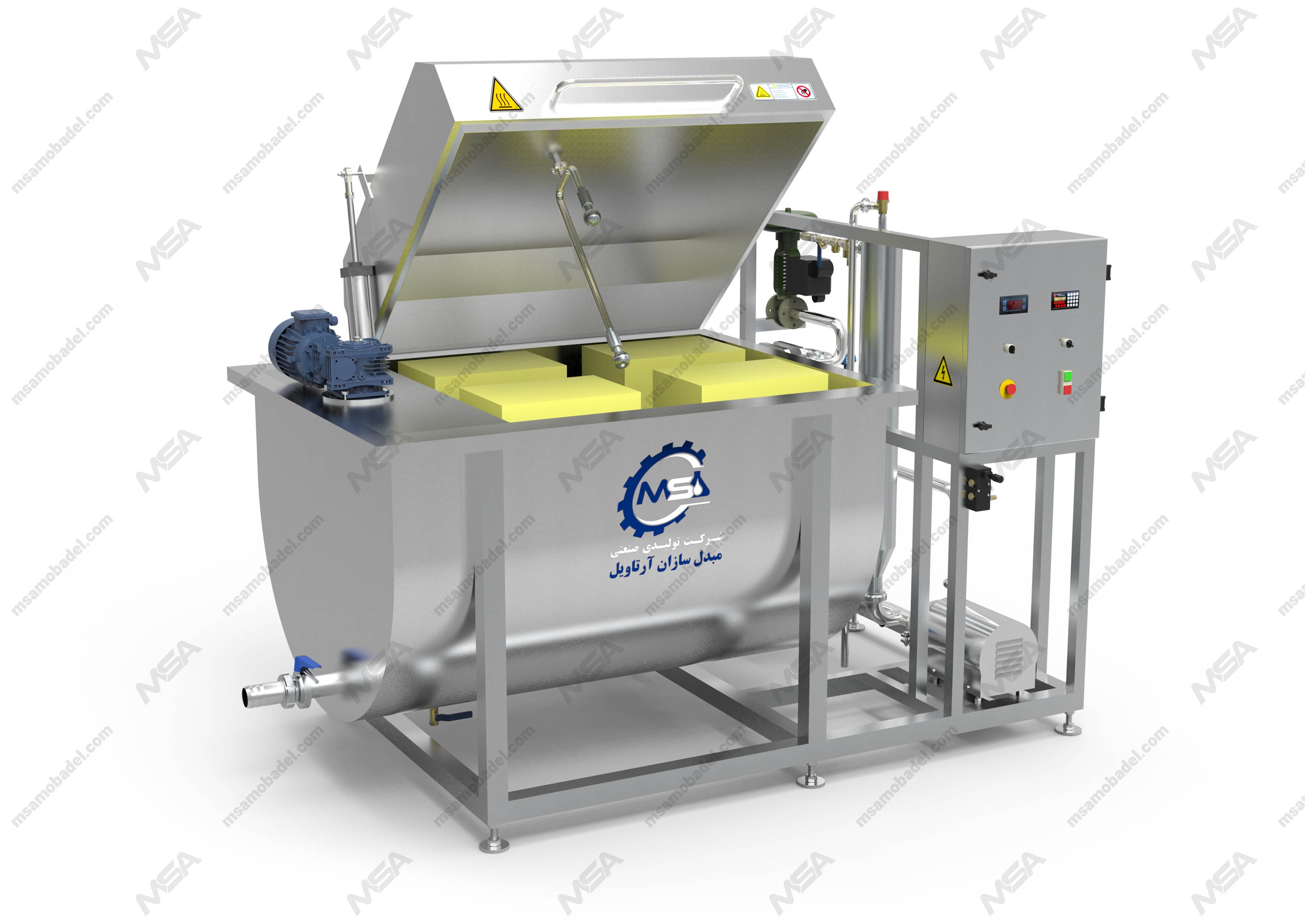 دستگاه ذوب کره صنعتی مبدل سازان آرتاویل در خط تولید لبنیات