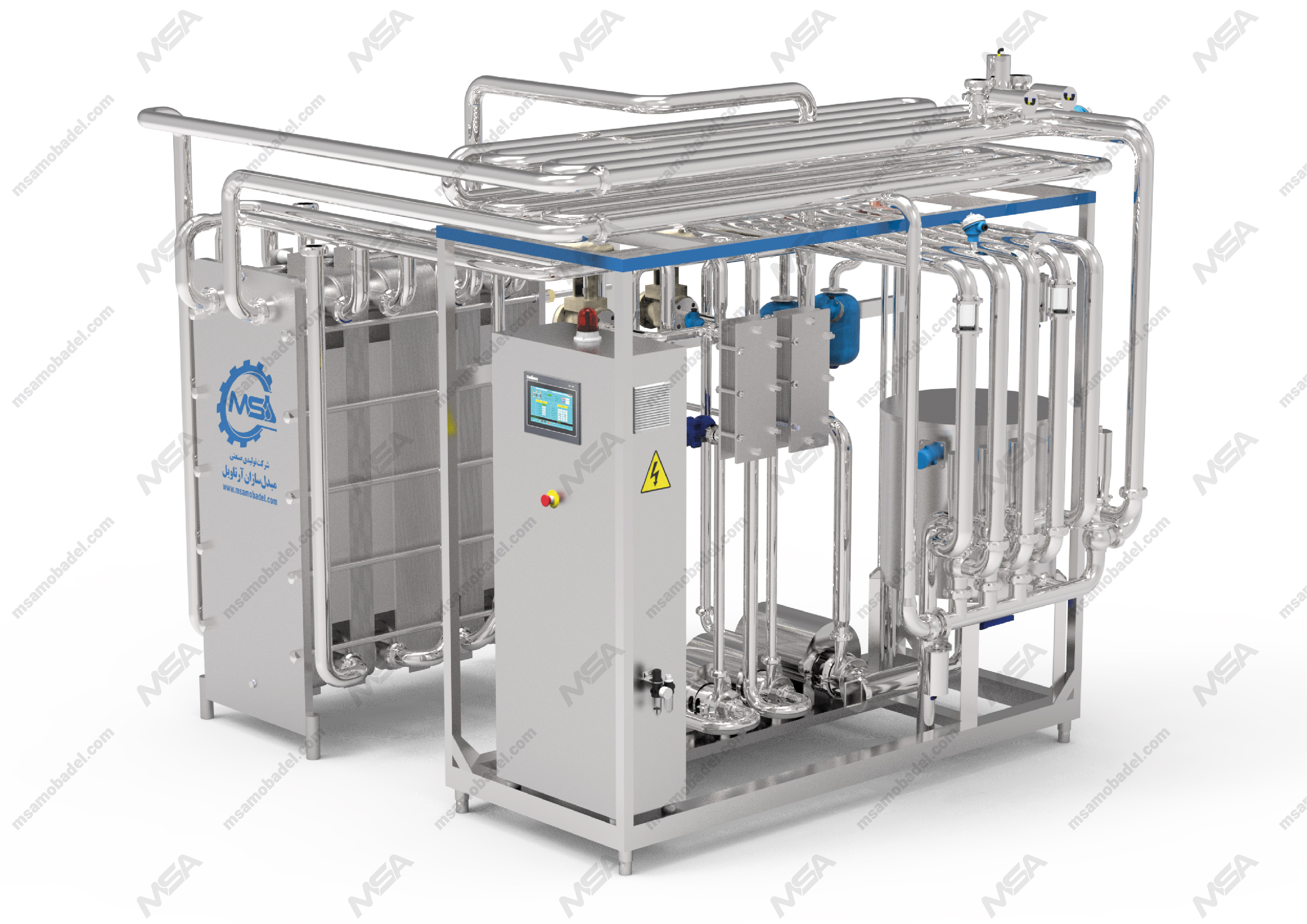 دستگاه پاستوریزاتور برای پاستوریزه کردن در خط تولید لبنیات می باشد